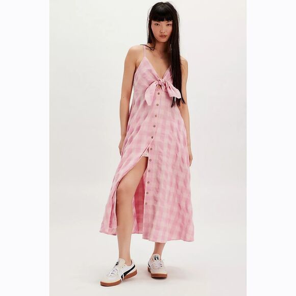 knee length dresses for ladies Nightingale Plaid Midi Dress // Free People *XS-L* | Women's Clothing main image 1
